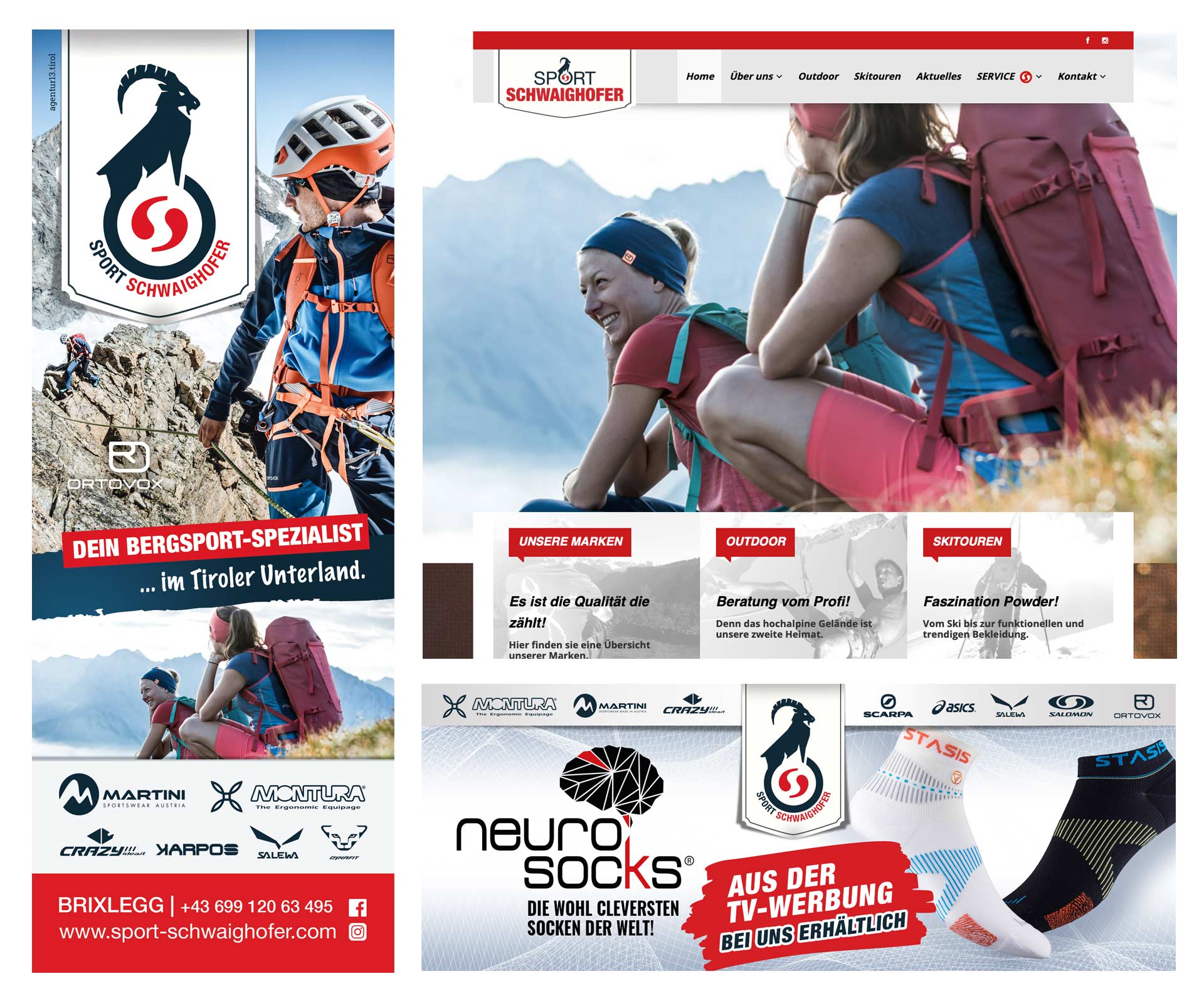 Werbeagentur - agentur 13 Tirol, Sport Schwaighofer, Grafikdesign, Webdesign